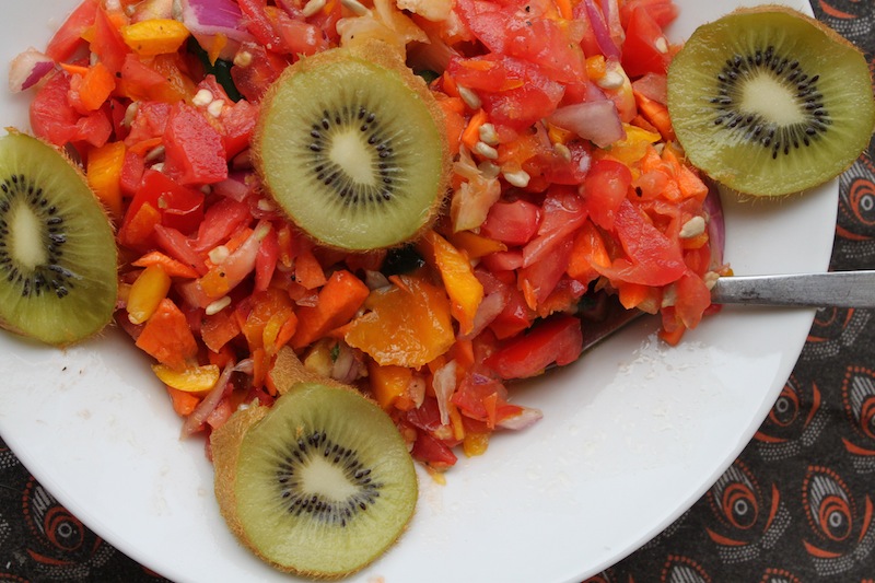 Raw Salsa Salad on The Culinary Linguist Blog #rawrecipes
